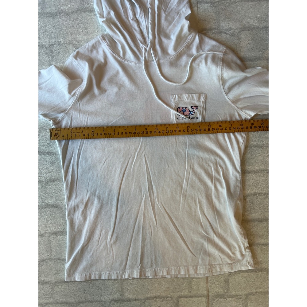 Vineyard Vines Womens White Fisherman Hooded Long Preppy Sleeve T-Shirt - Picture 4 of 5